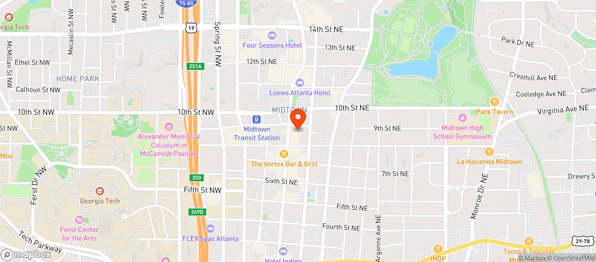 Map showing Fado Midtown