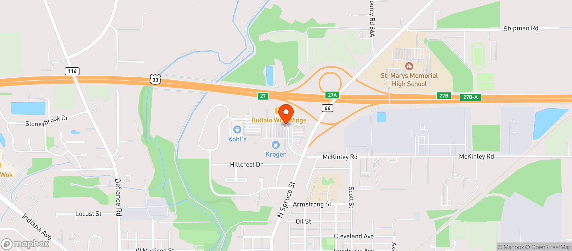 Map showing Kroger