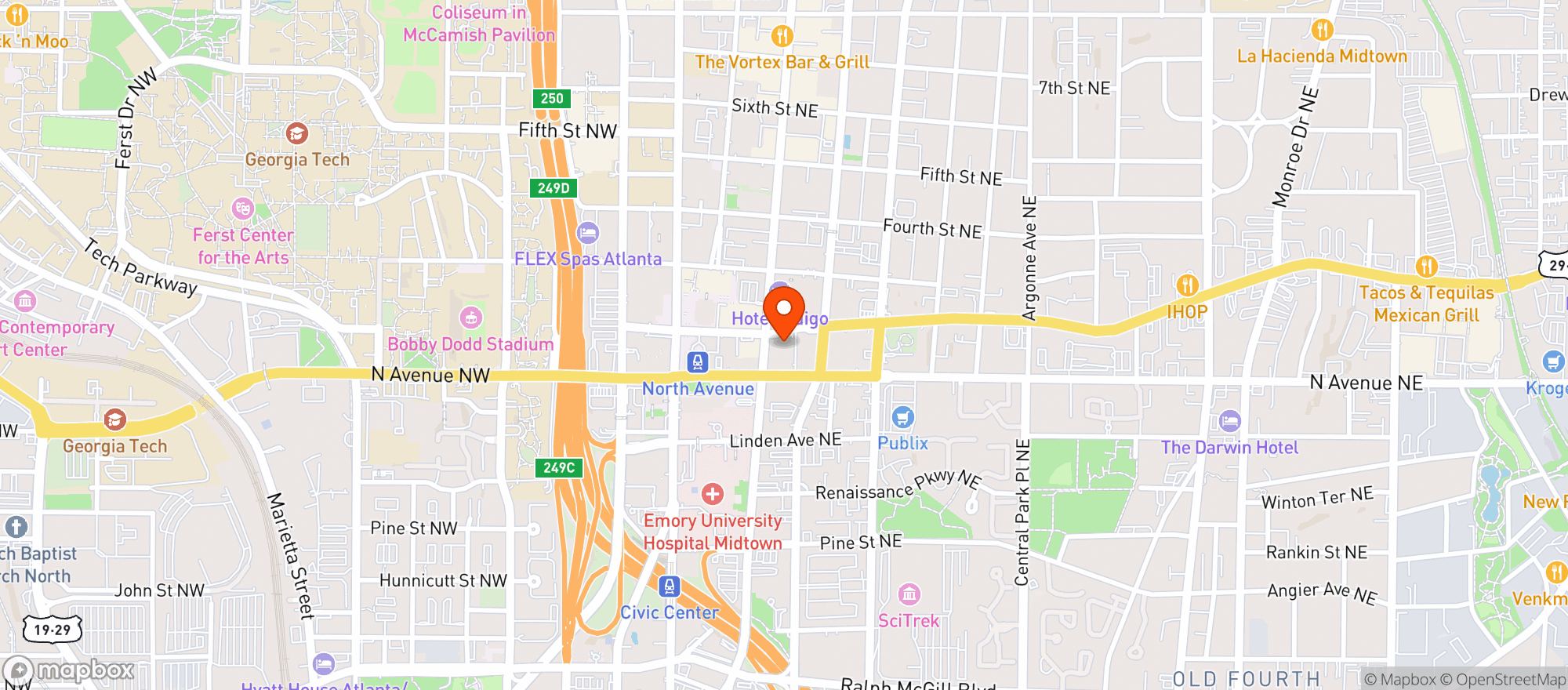 Map showing The Tap On Ponce