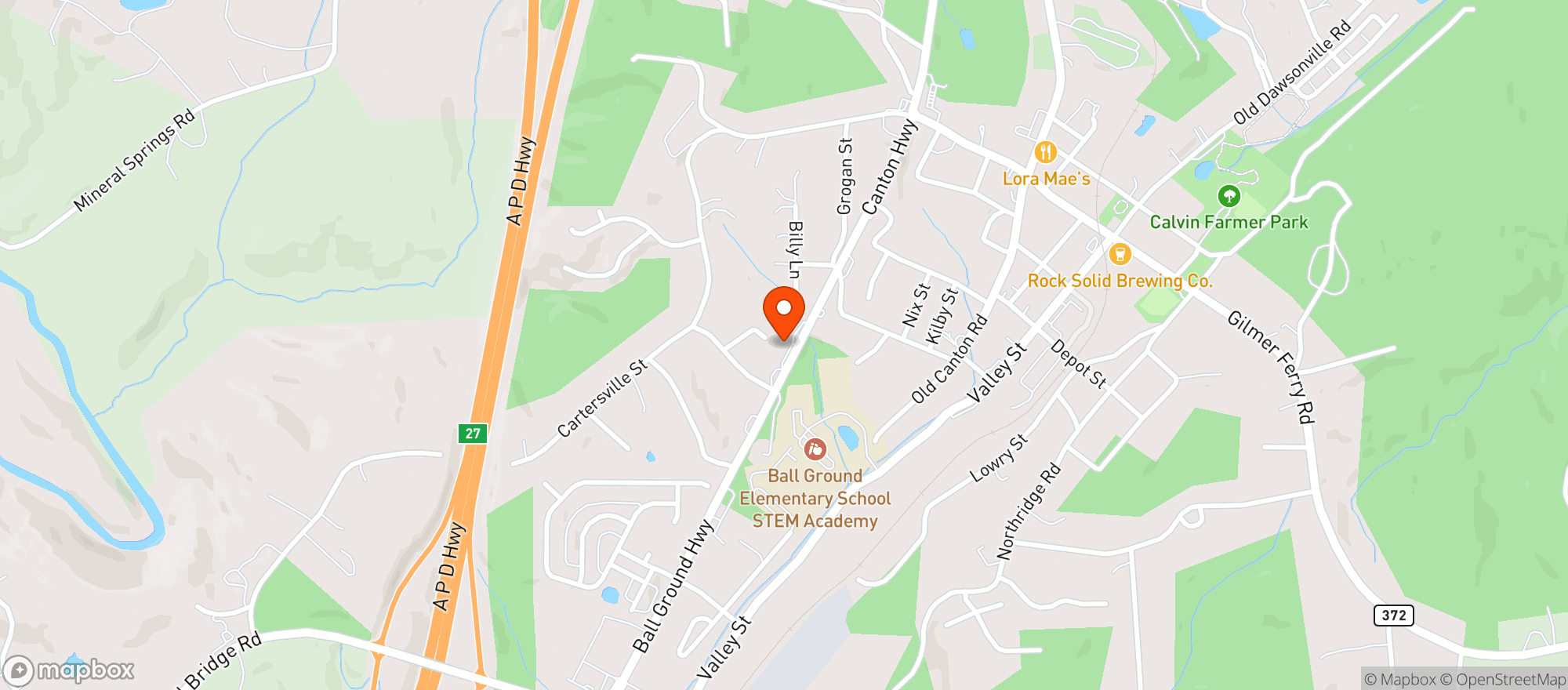 Map showing 40306 BALL GROUND CONVENIENCE INC