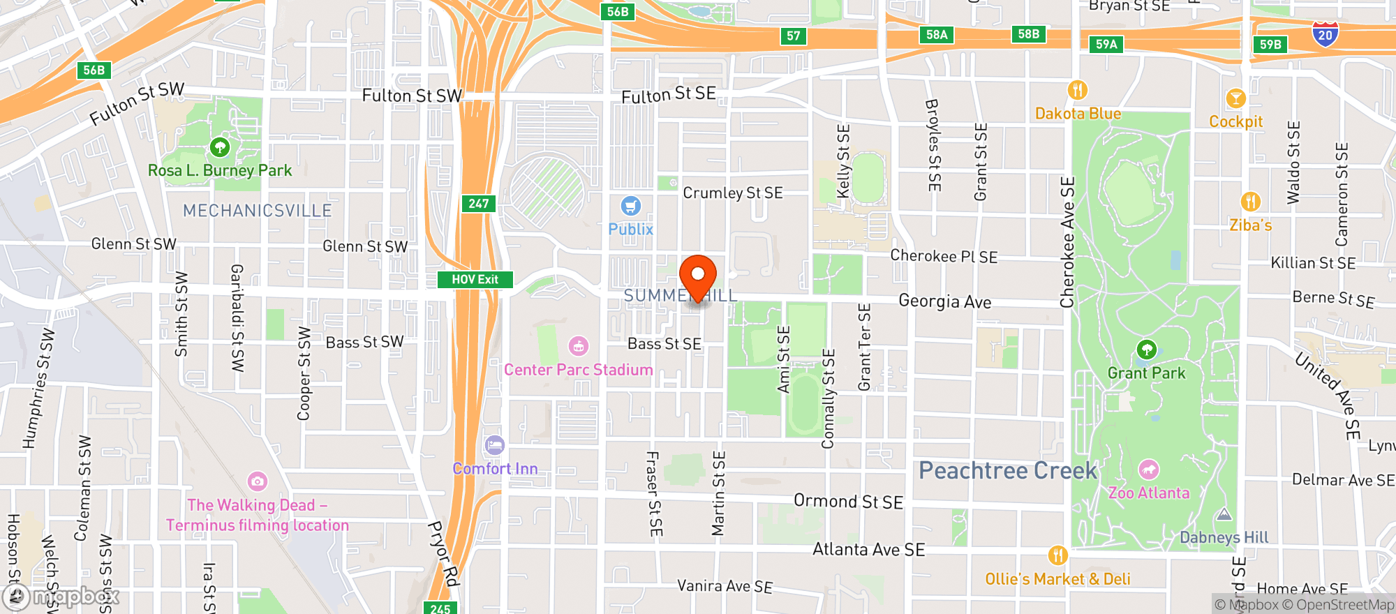 Map showing Woods Chapel Bbq