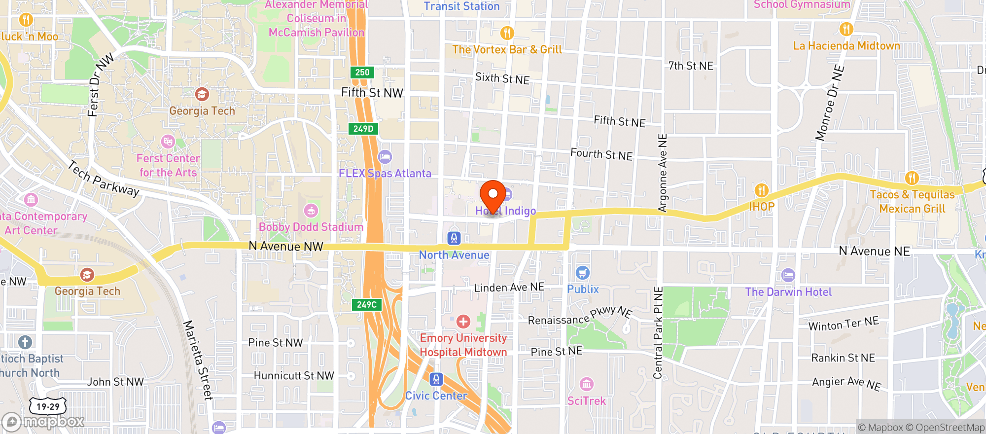 Map showing Publik Draft House