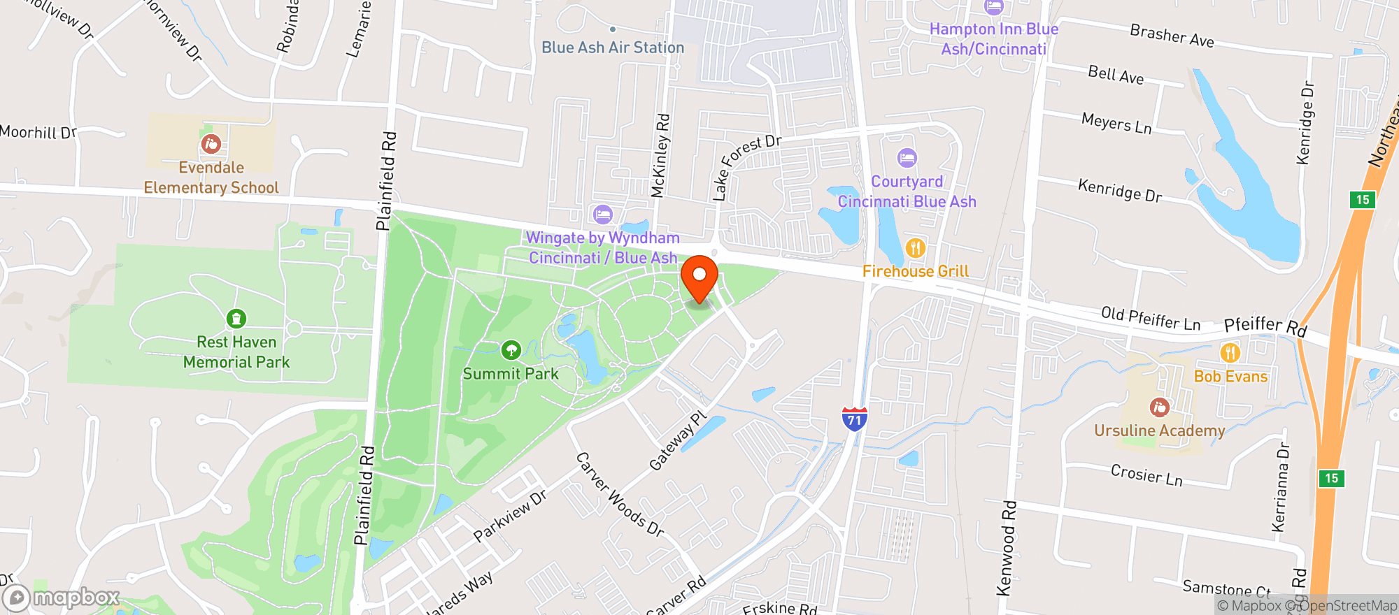 Map showing Brown Dog Cafe