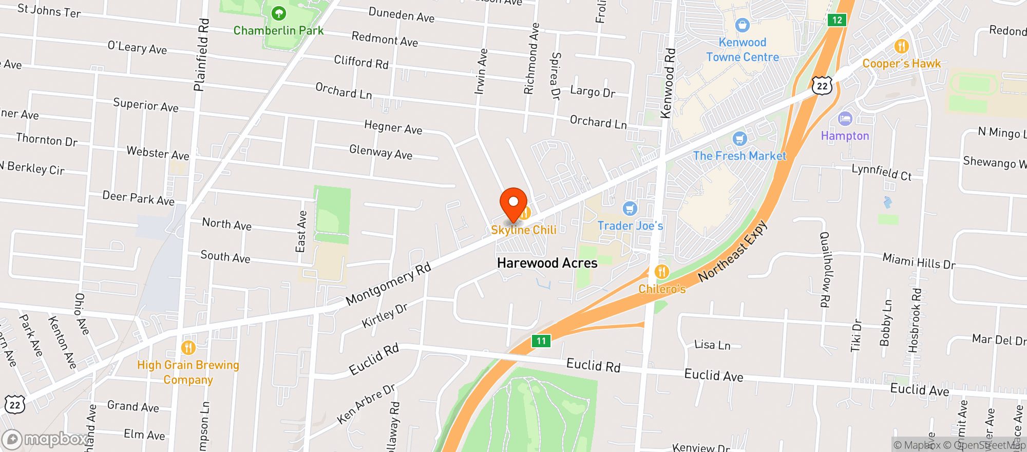 Map showing ROOT CELLAR