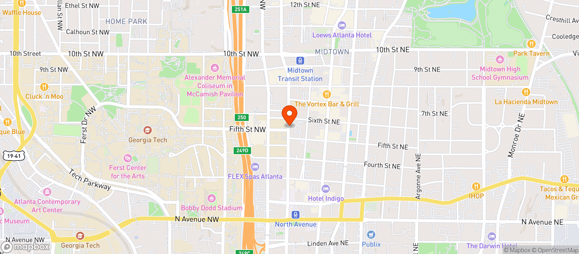 Map showing Novare Biltmore 2