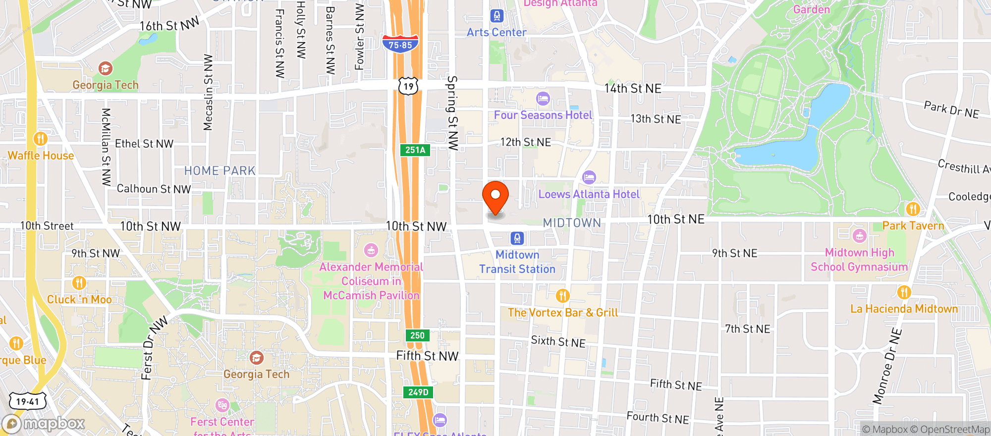 Map showing The Consulate Restaurant Llc