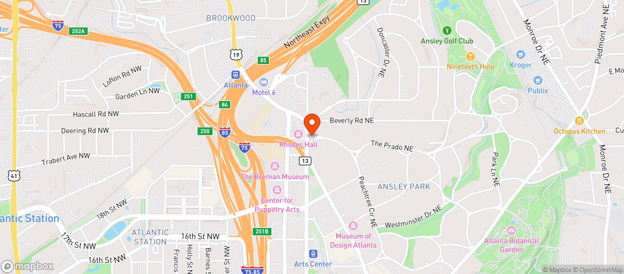 Map showing Uptown Station