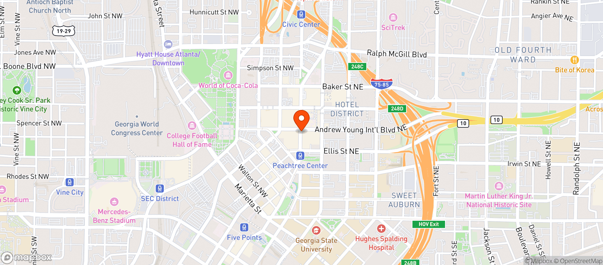 Map showing Peachtree Sporting Club