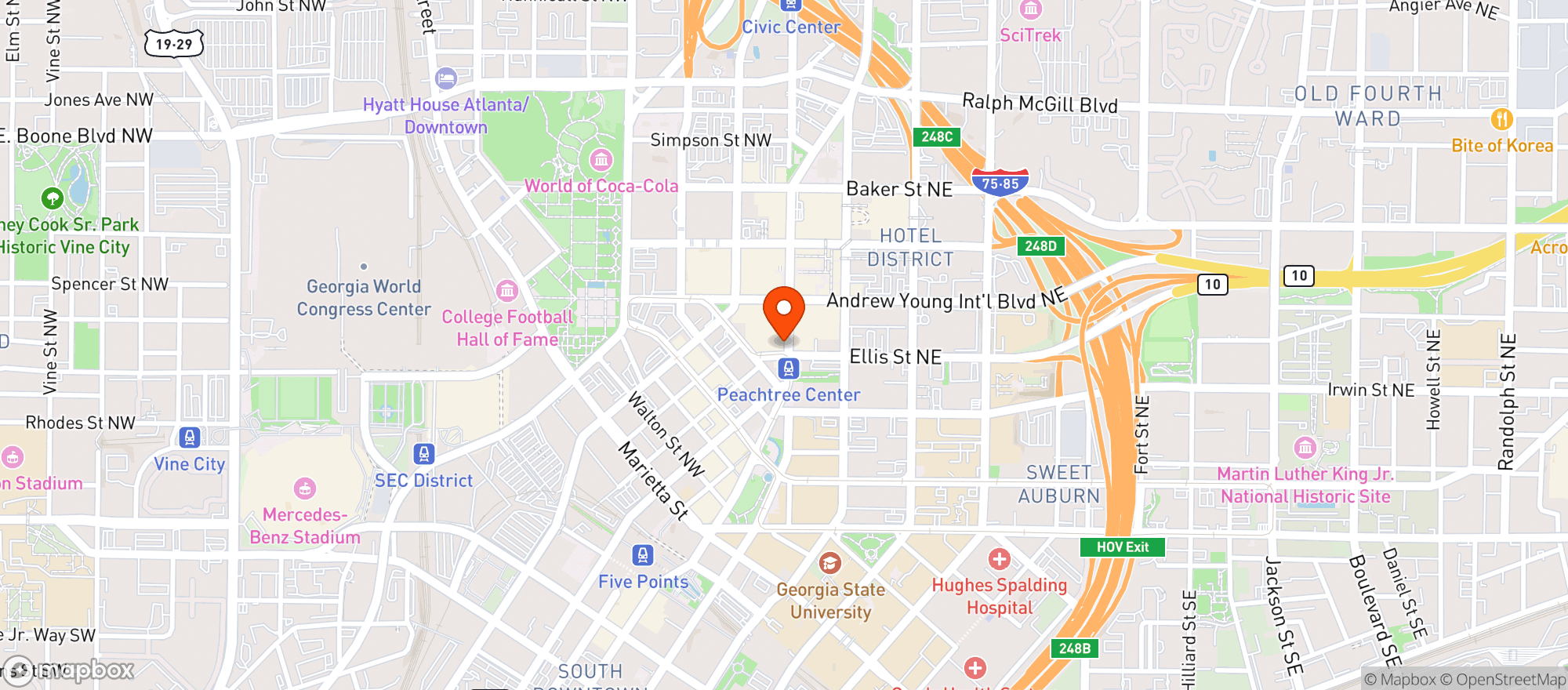 Map showing Sweet Georgia's Juke Joint