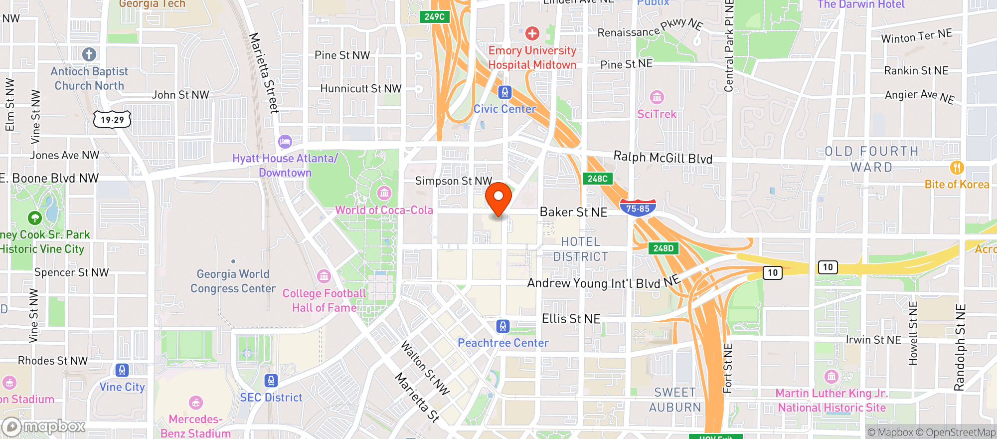 Map showing White Oak Kitchen & Cocktails