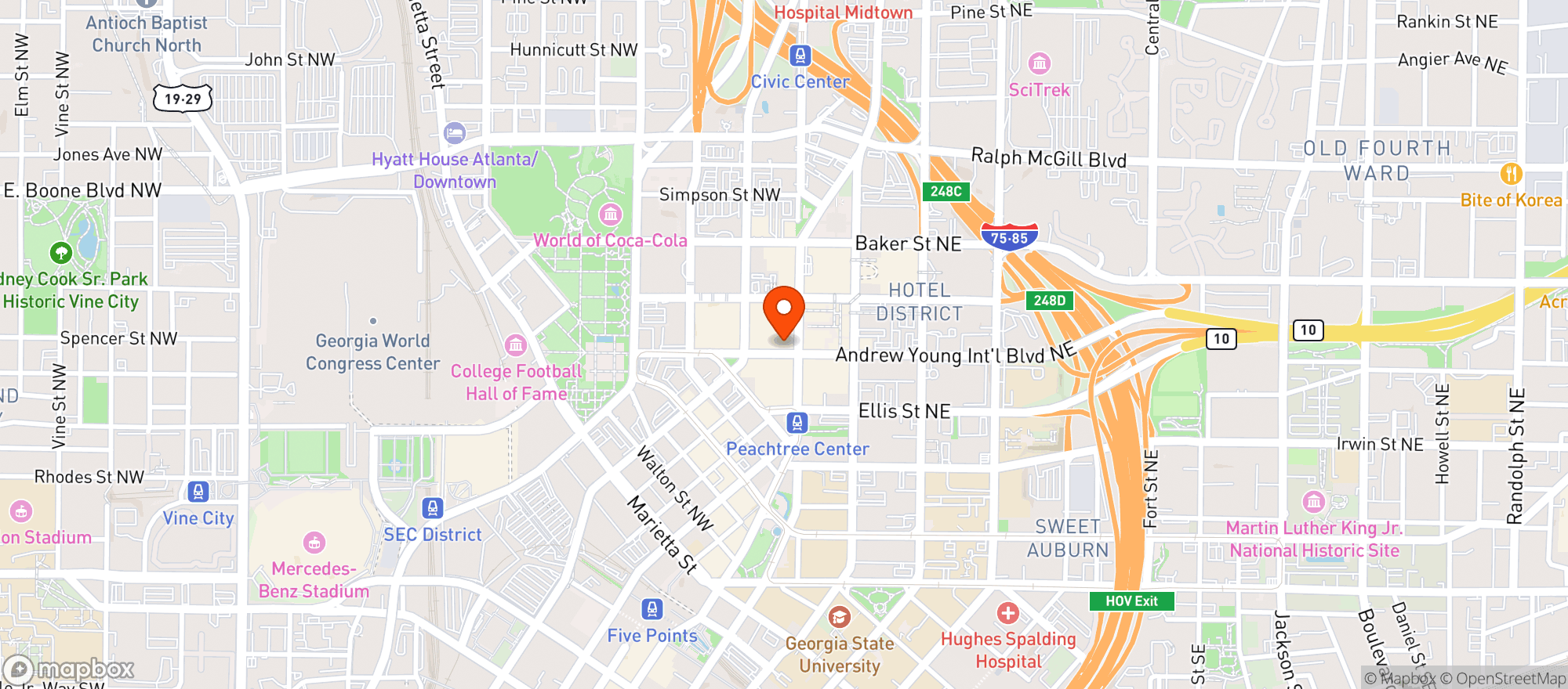 Map showing Peach Mart