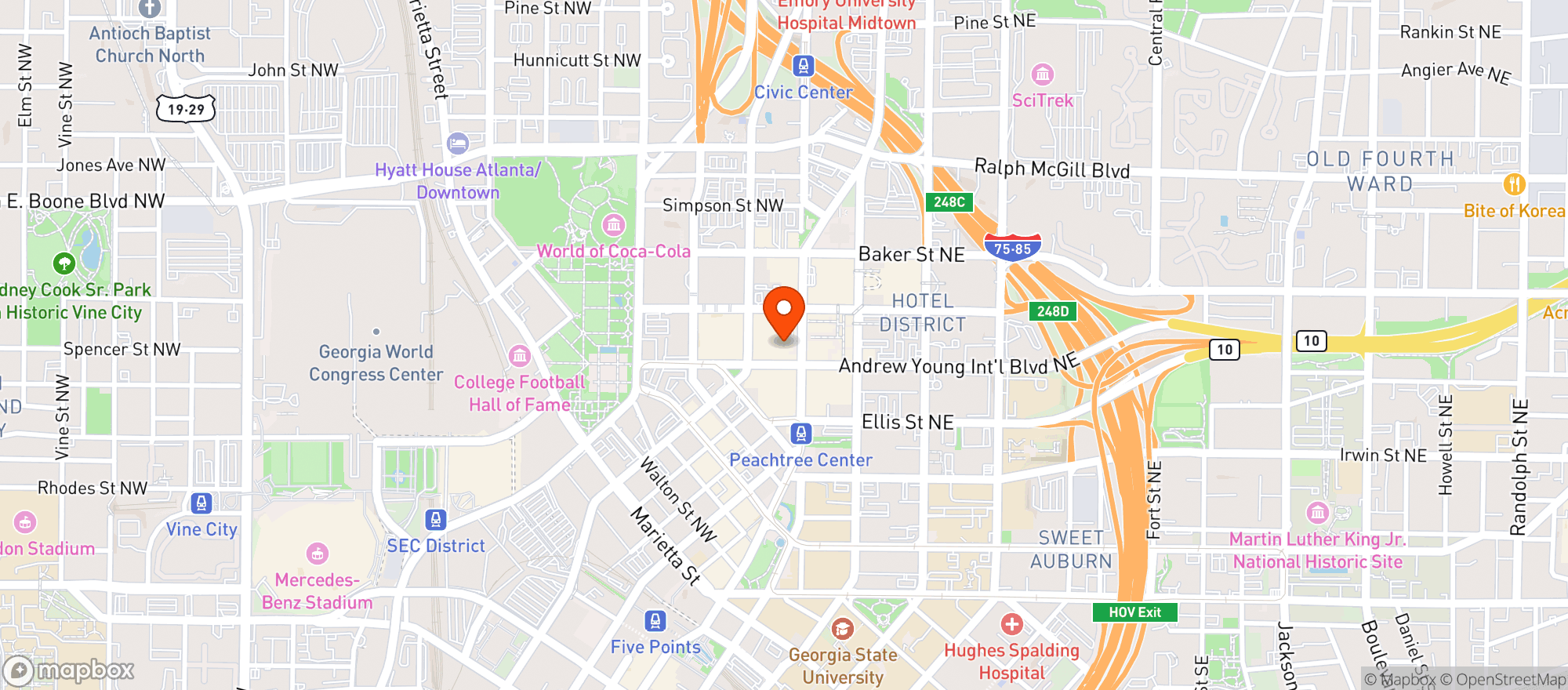 Map showing Hotel Indigo