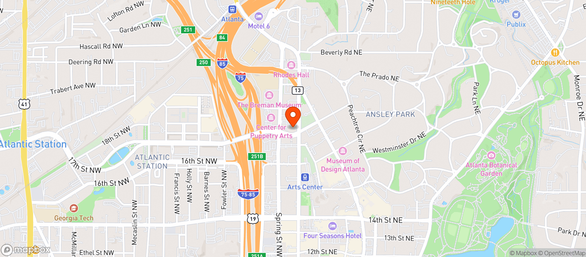 Map showing Center Stage Theater