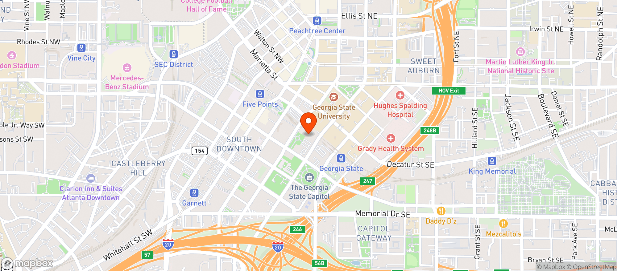 Map showing Georgia Railroad Freight Depot