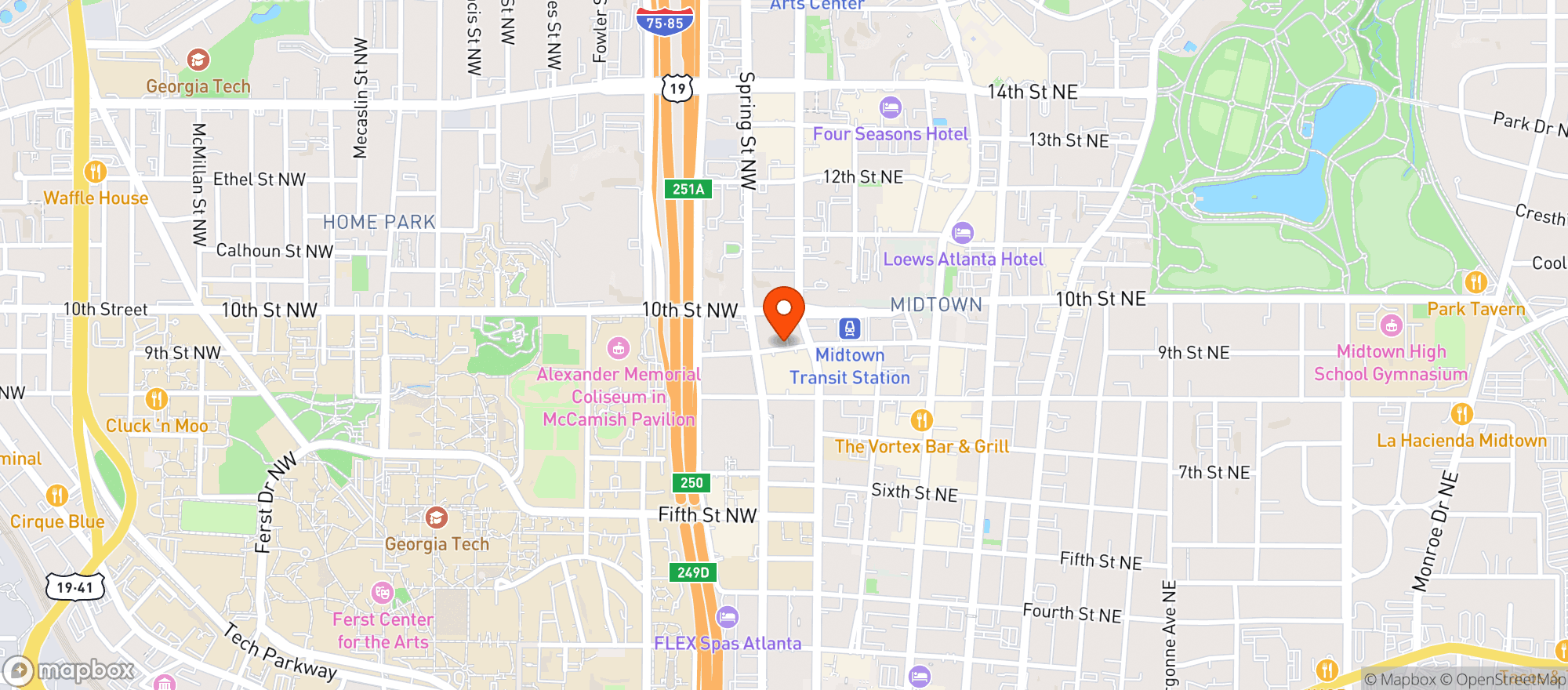 Map showing Mac's Beer & Wine/Midtown Liquor