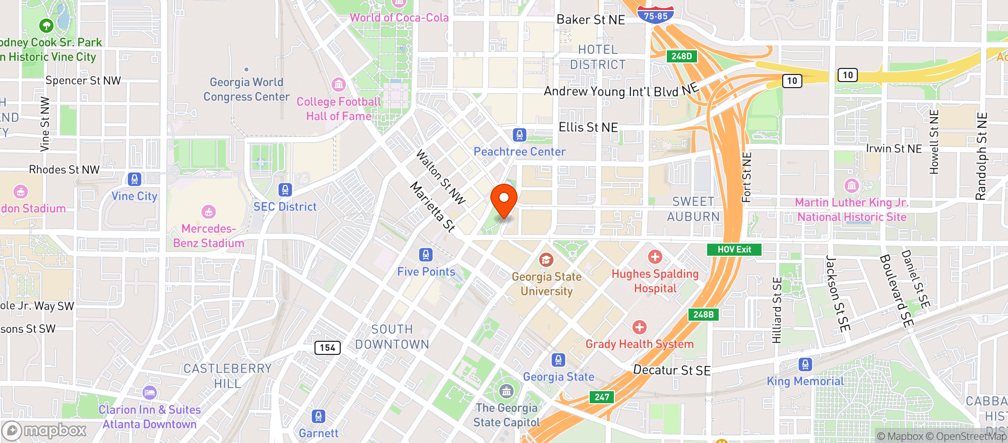 Map showing Club Candy Atl