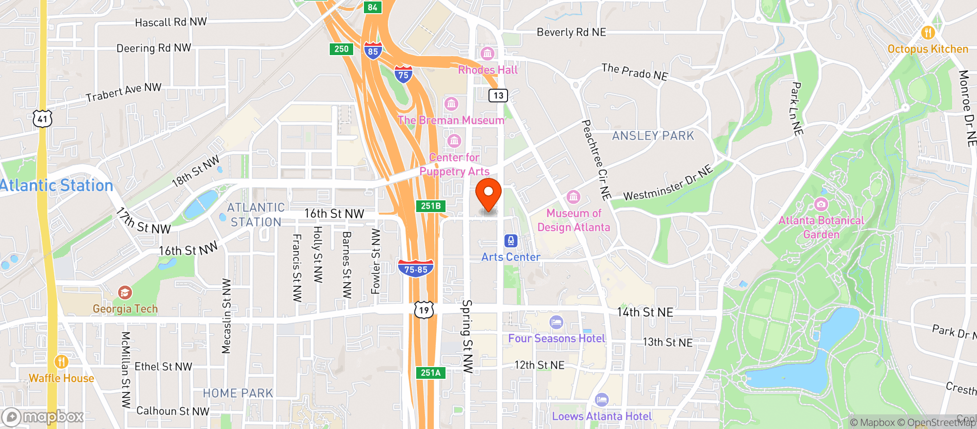 Map showing Hotel Granada