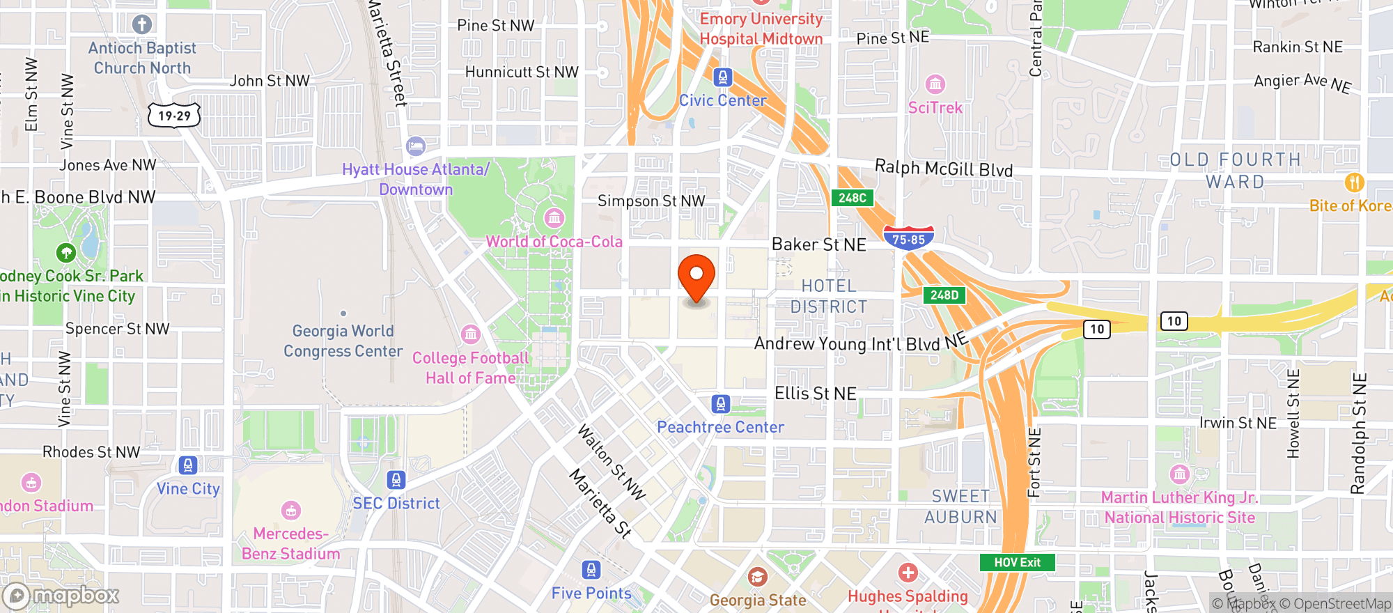 Map showing Rays In The City Seafood House