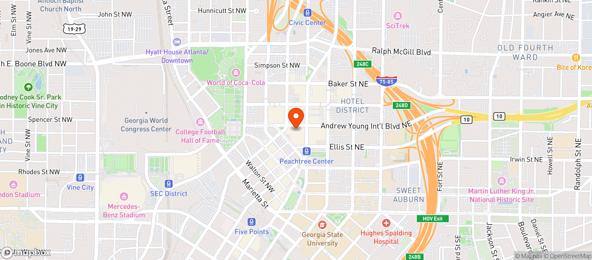 Map showing Westin Hotels & Resorts #atlpl