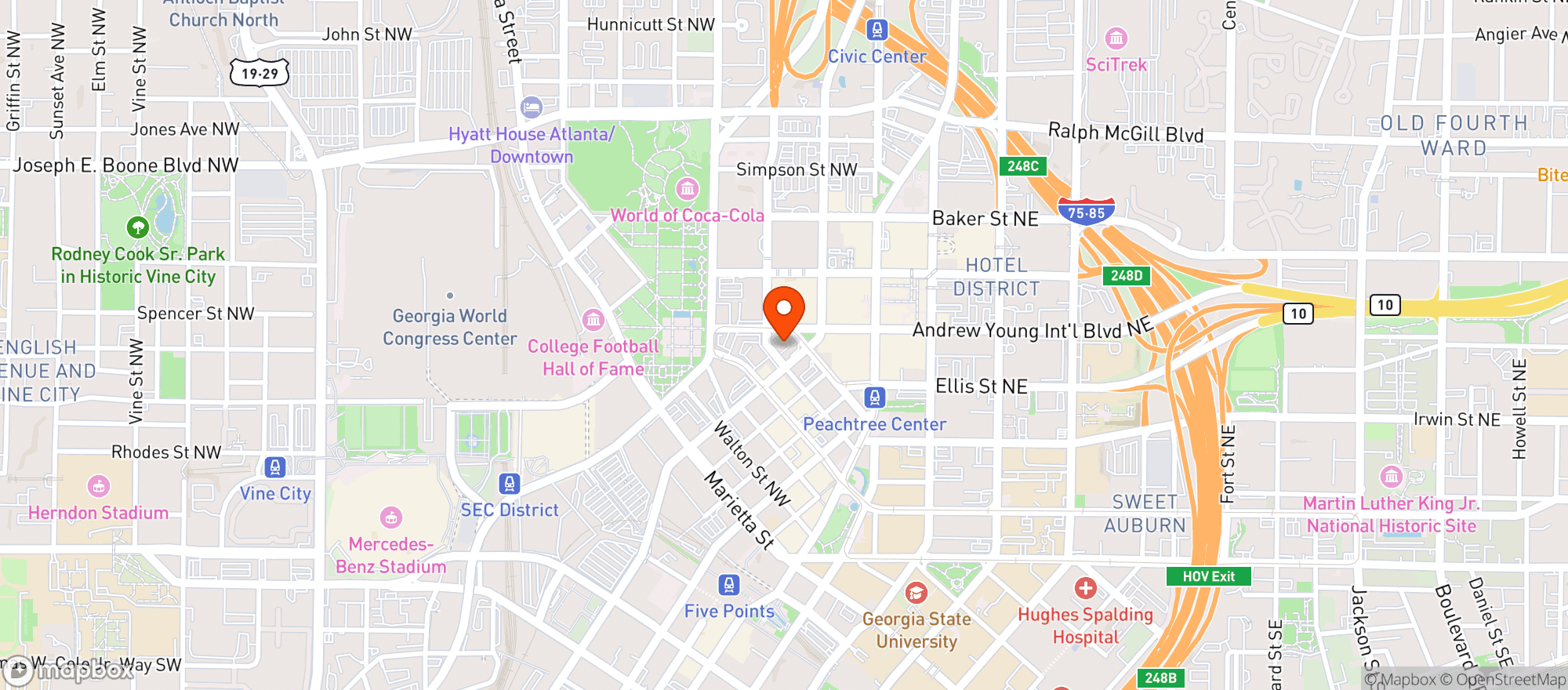 Map showing American Hotel