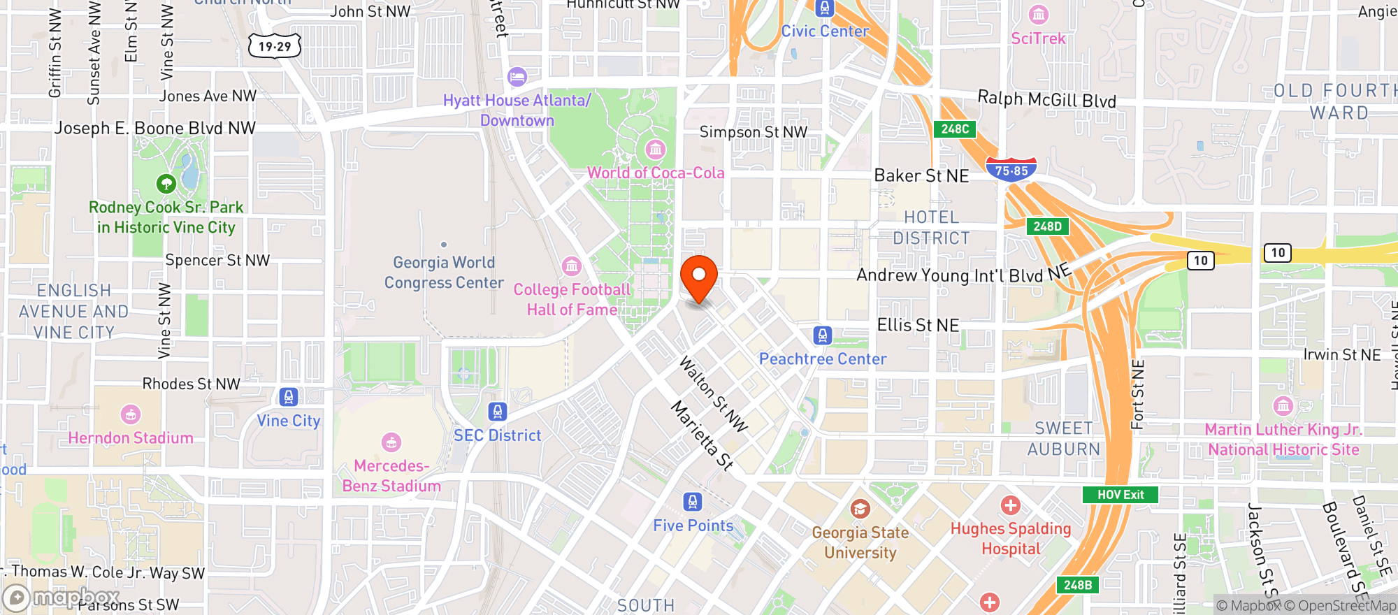 Map showing Skybar At Skyview