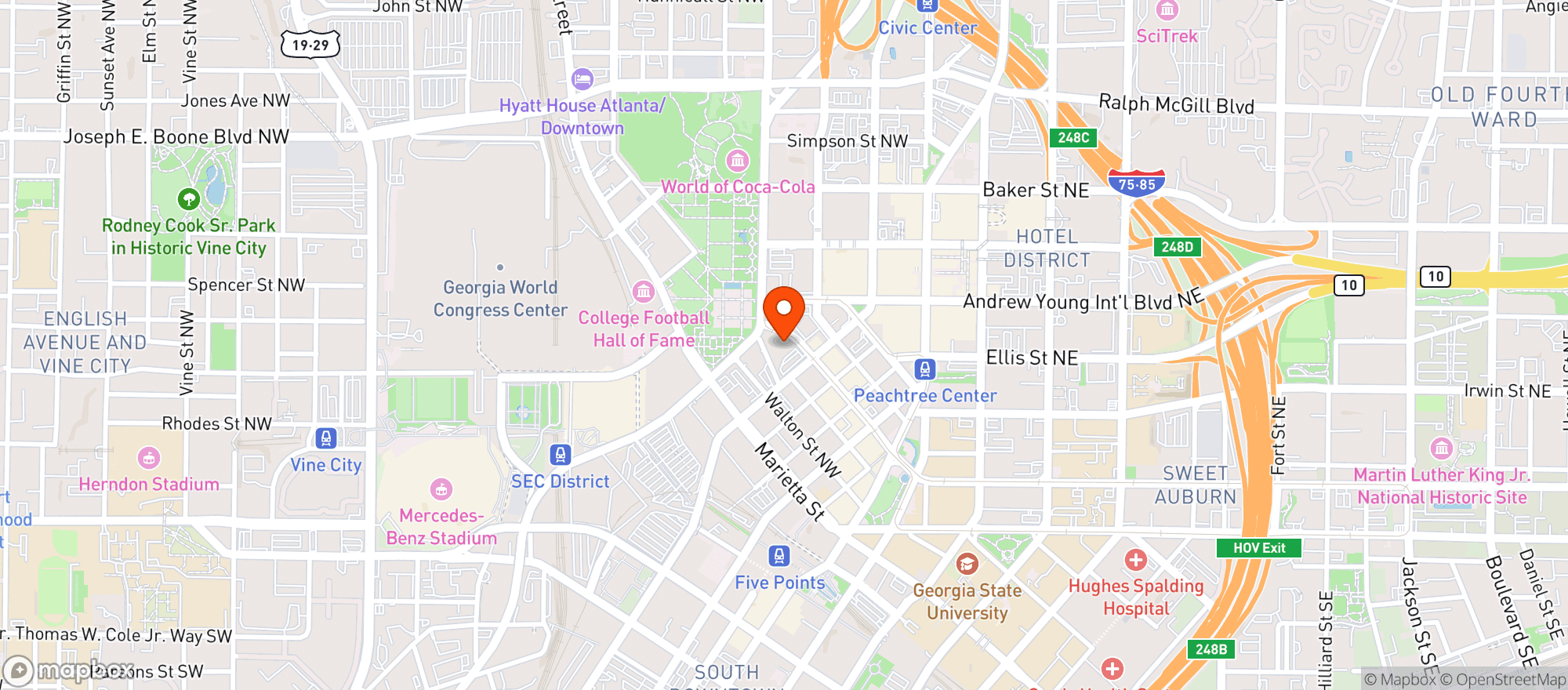 Map showing The Tabernacle