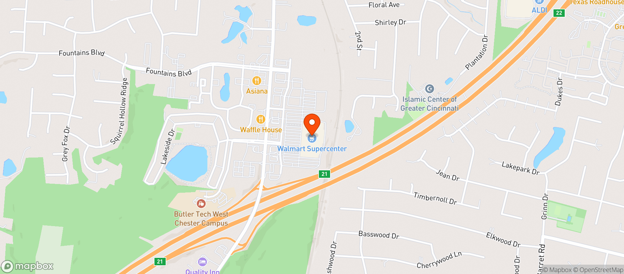 Map showing Walmart Supercenter