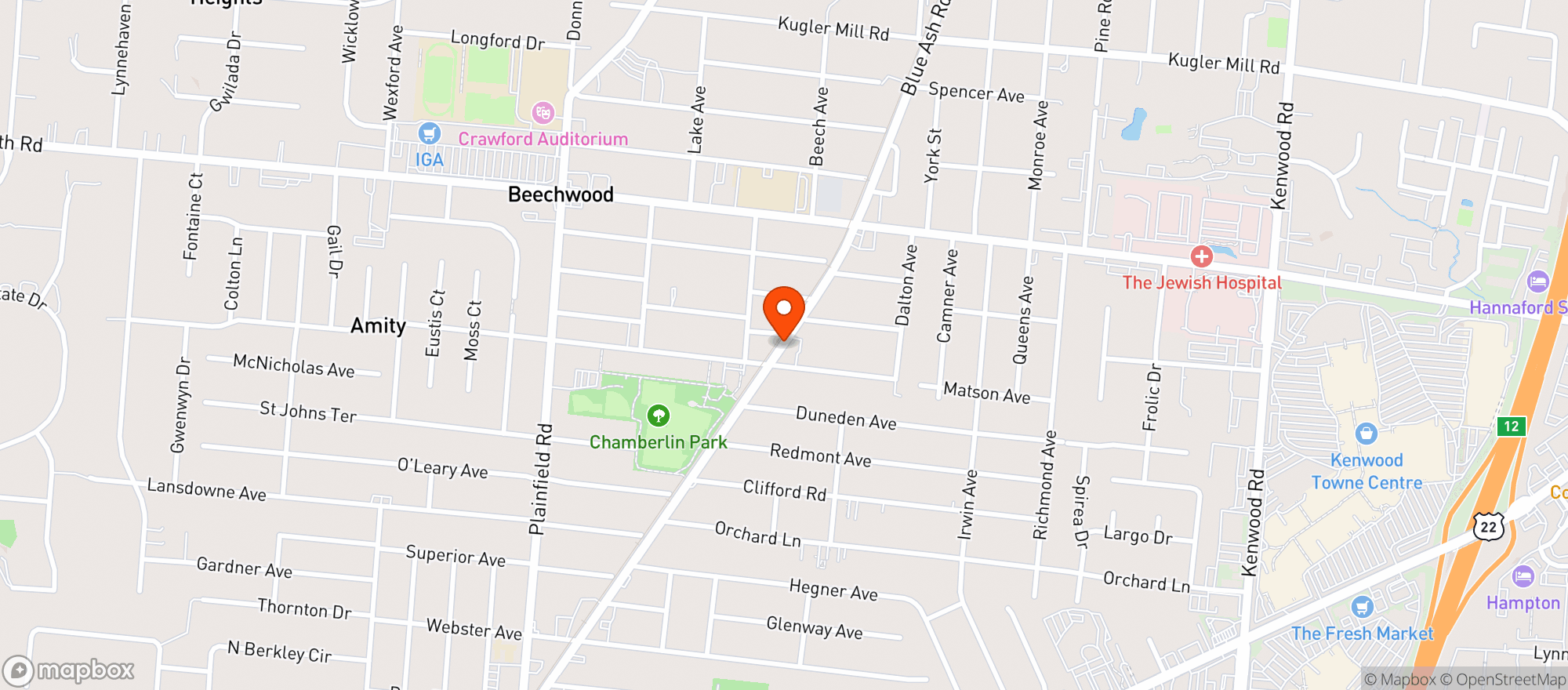 Map showing Deer Park Deli
