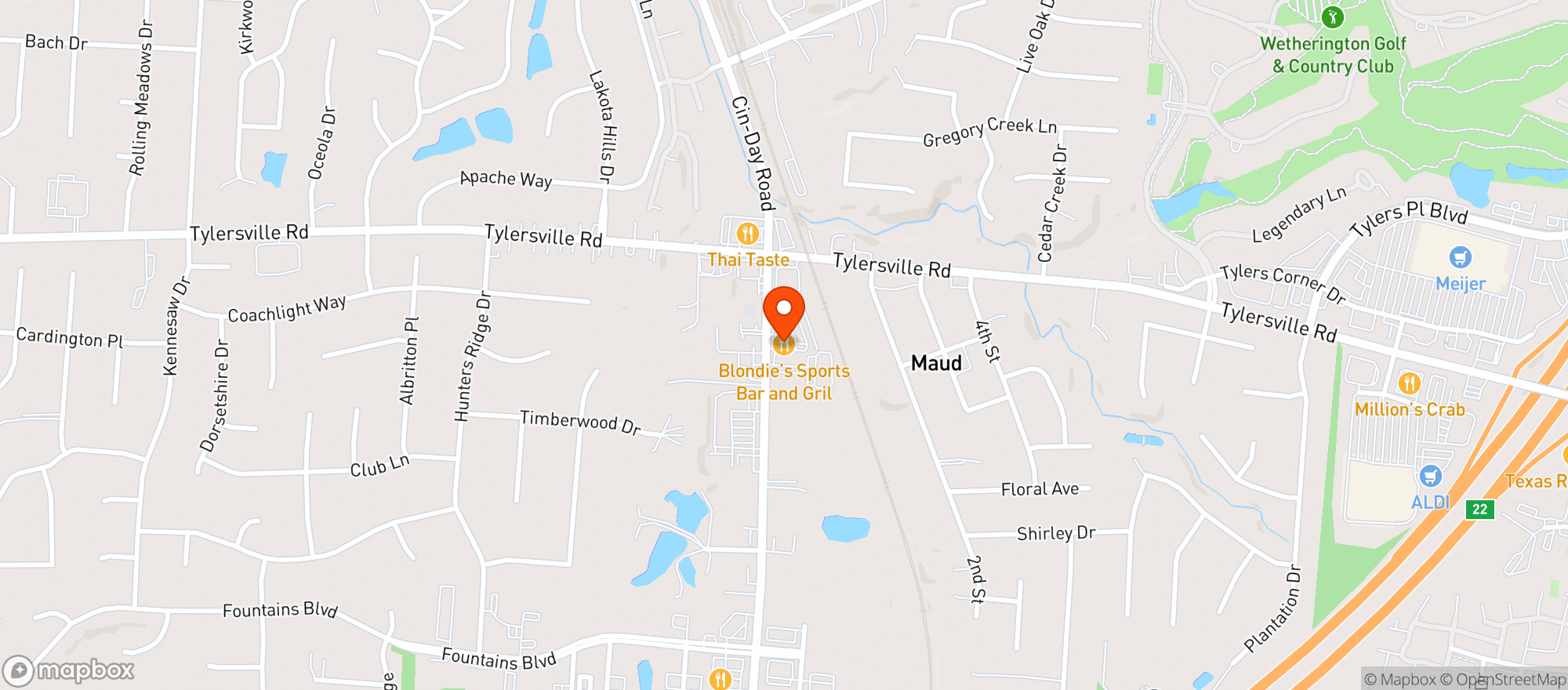 Map showing Blondie S