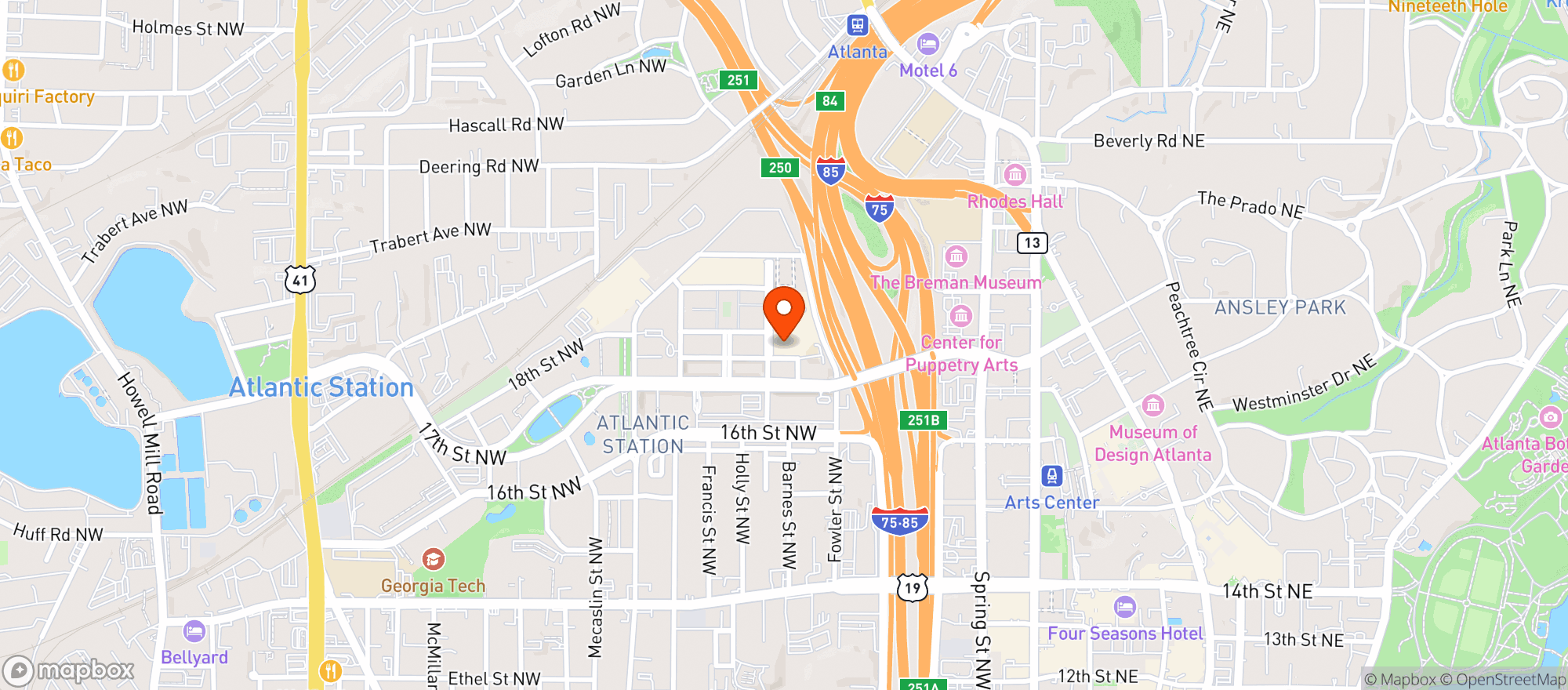 Map showing Atl Pizza Fest