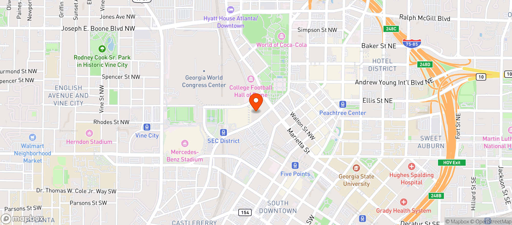 Map showing Omni Hotel