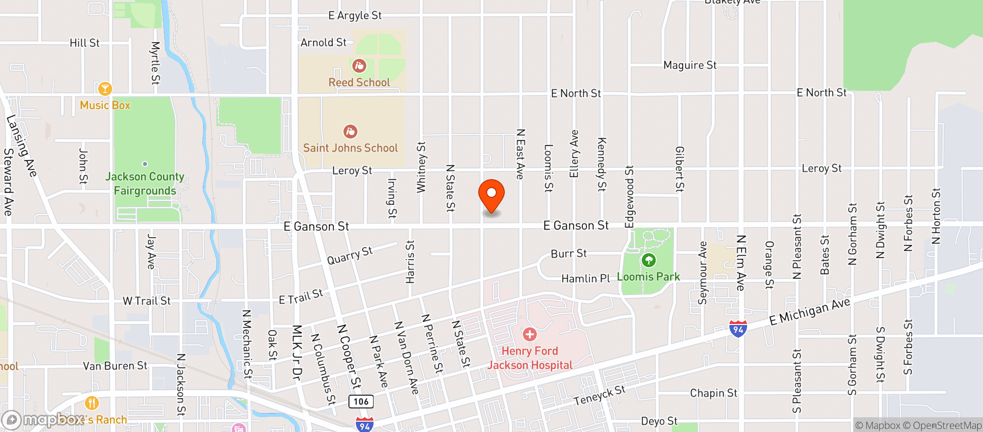 Map showing B & S Corner Convenience