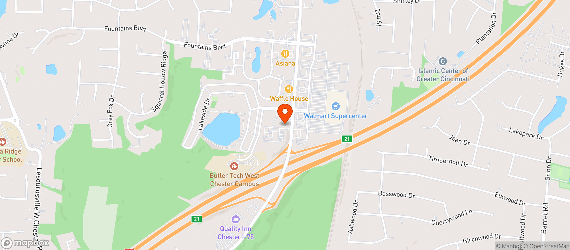 Map showing Quiktrip #7095