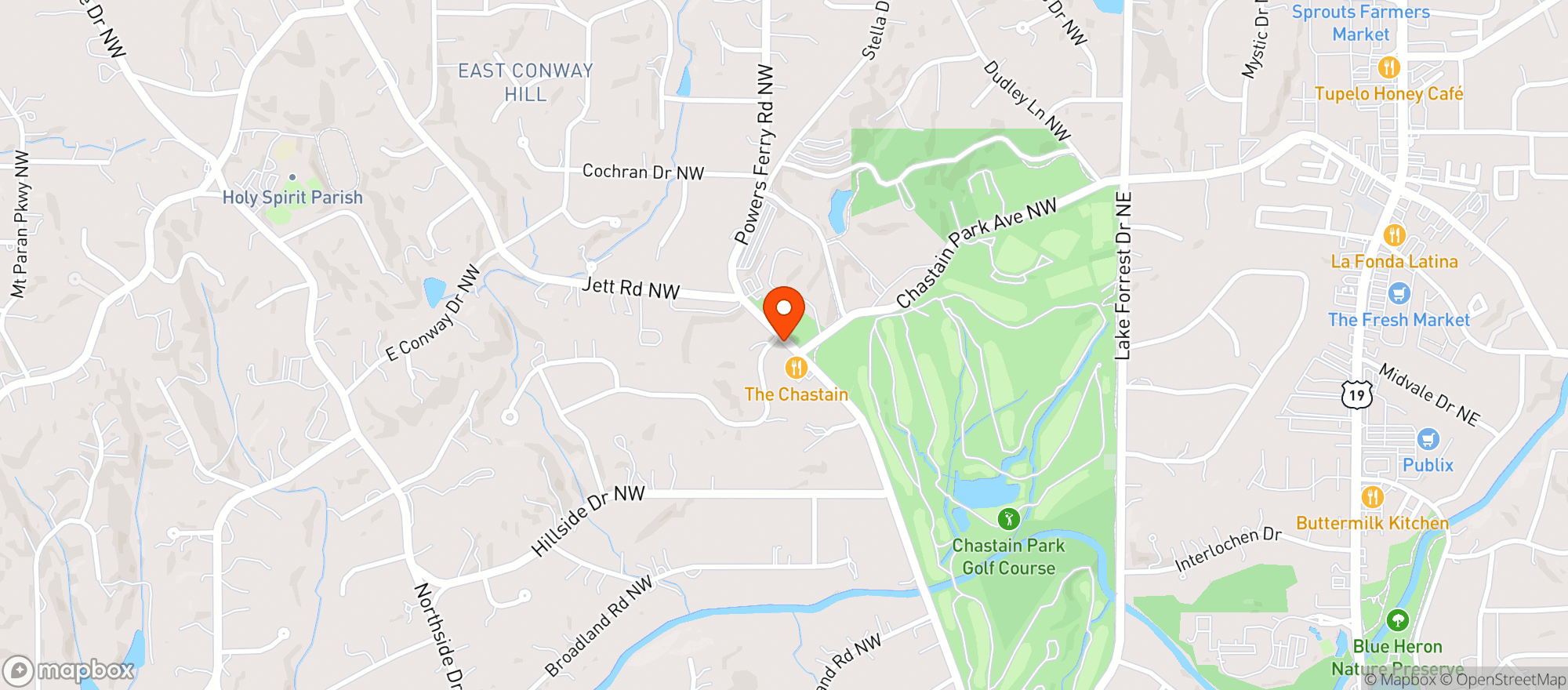 Map showing The Chastain