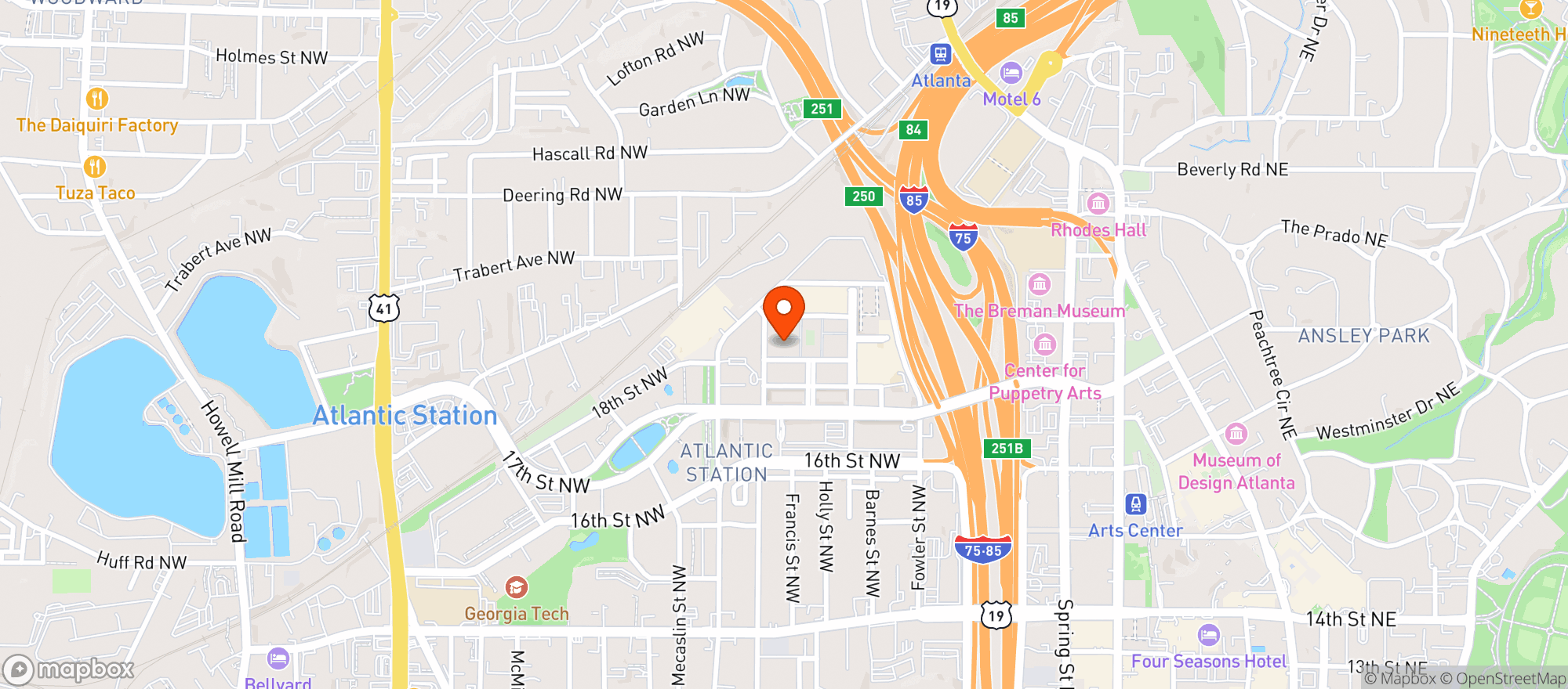 Map showing California Pizza Kitchen
