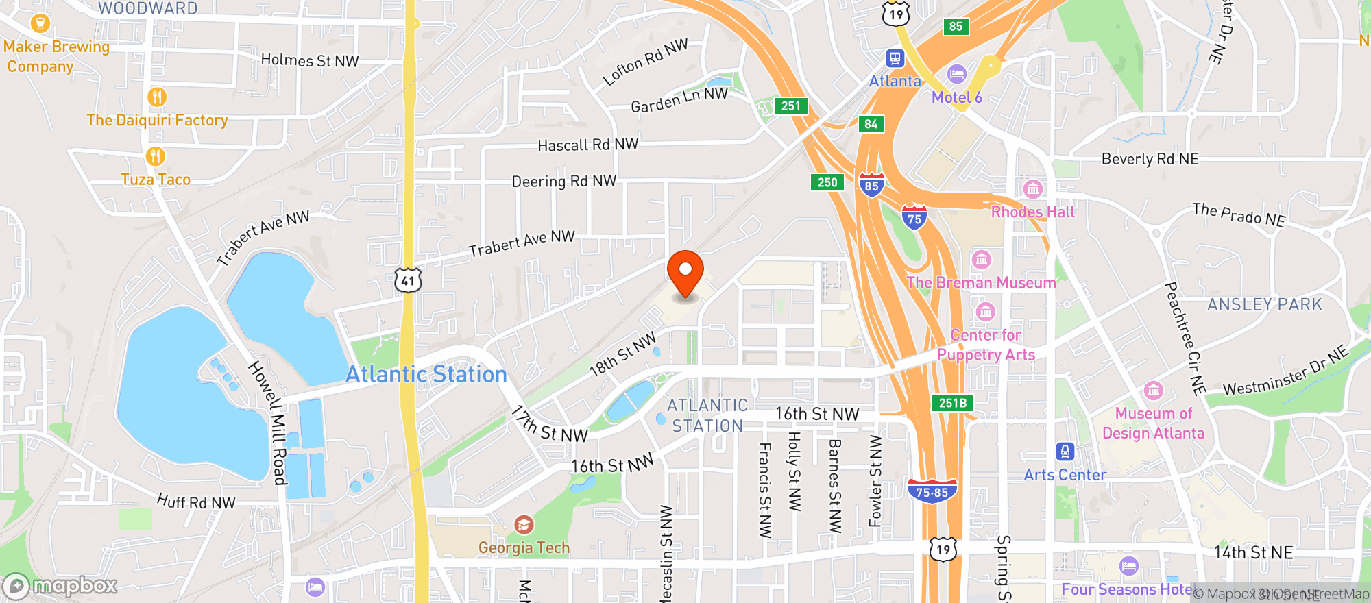 Map showing Target - Atlanta Midtown