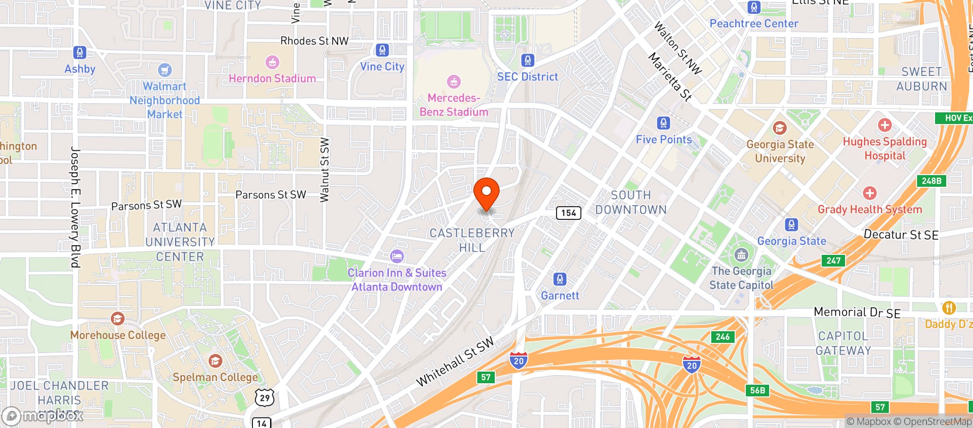 Map showing The Sober Social