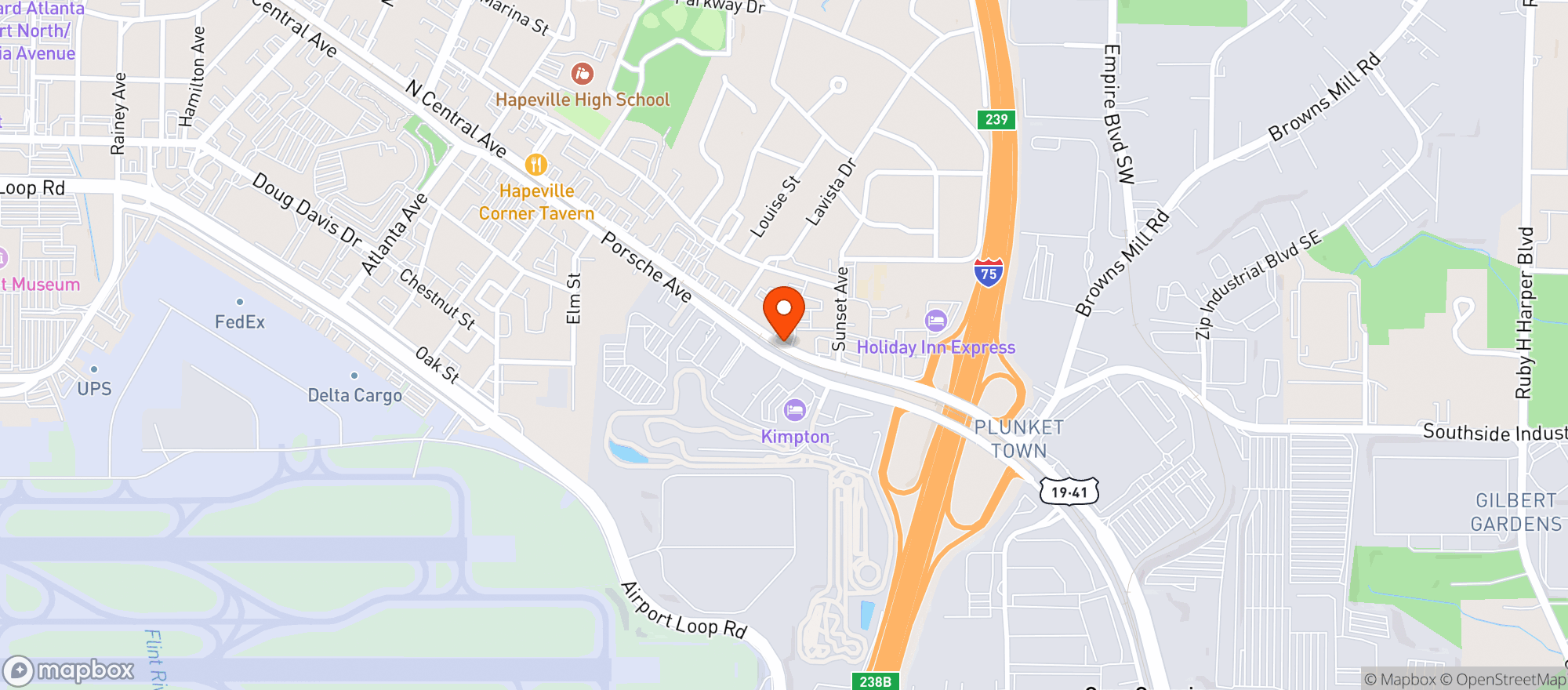 Map showing Crest Liquors
