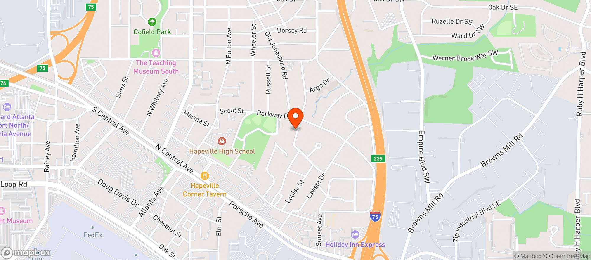 Map showing West Paces Chevron