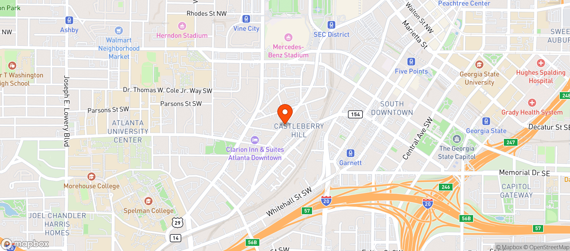 Map showing No Mas Cantina