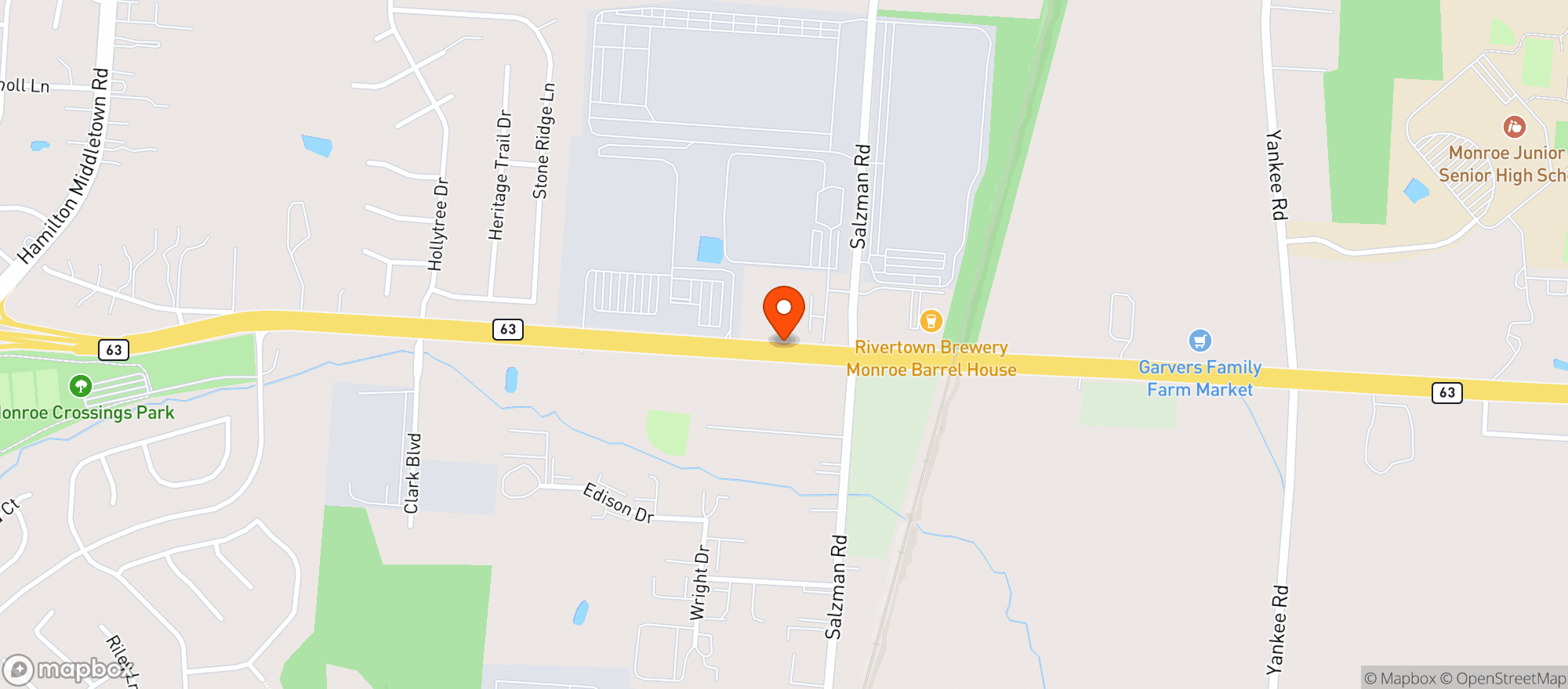 Map showing Kroger - Ocado - Monroe - Fc-01