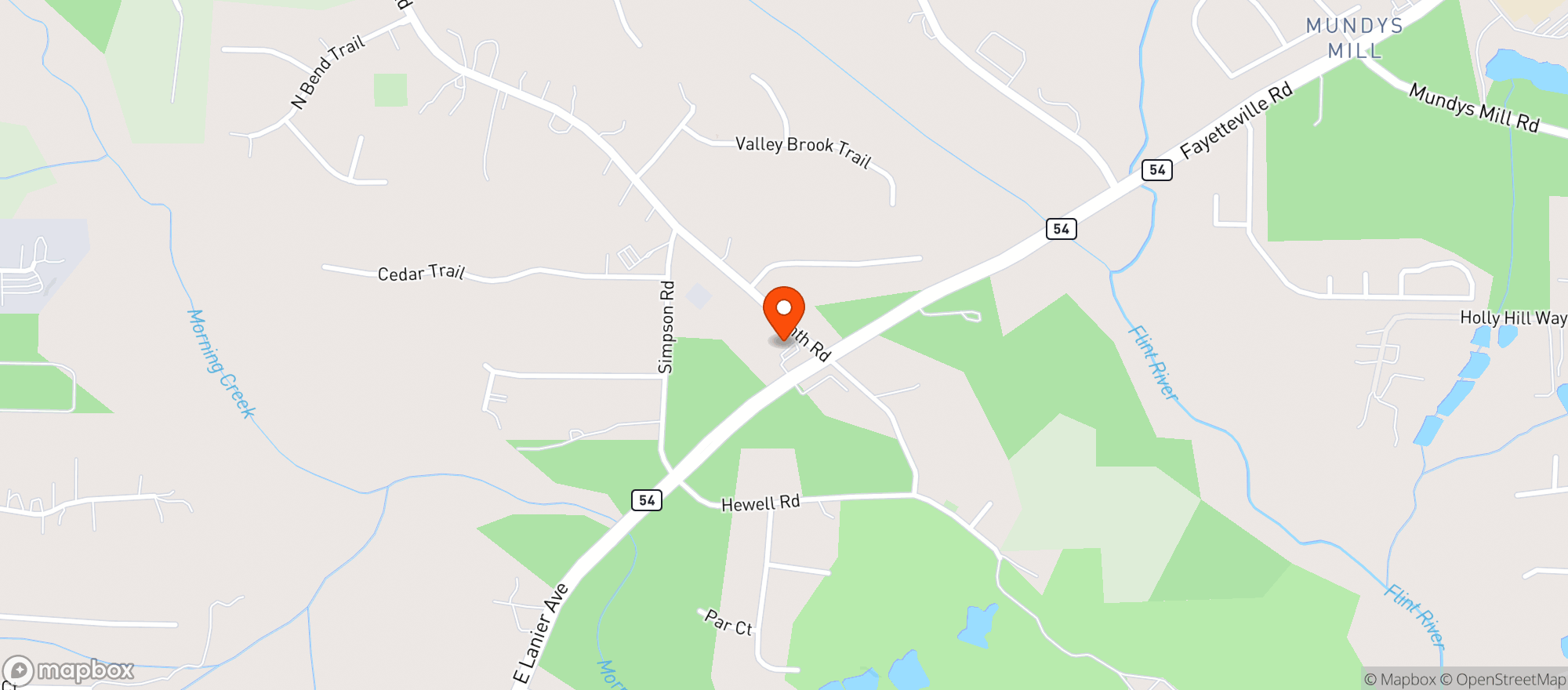 Map showing Corinth Road Food Mart
