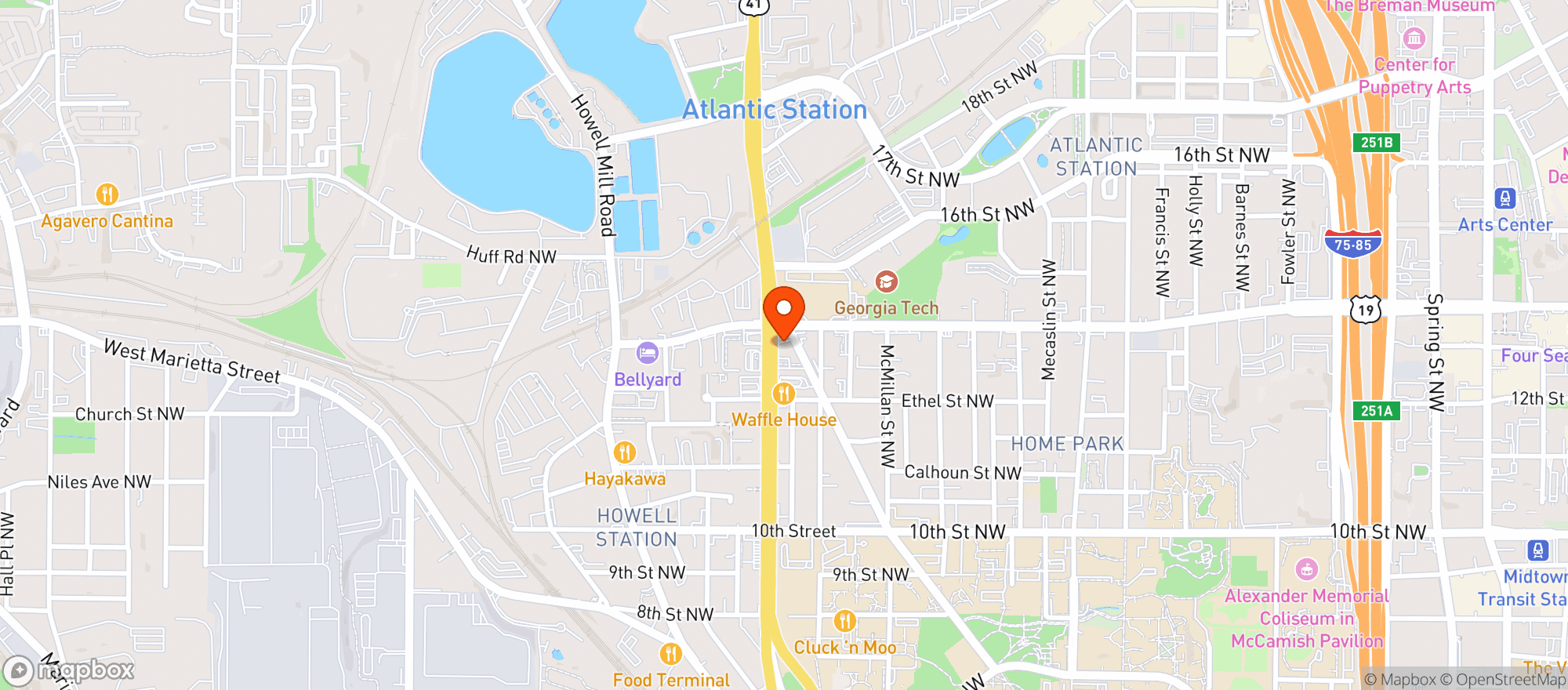 Map showing Market At 14th