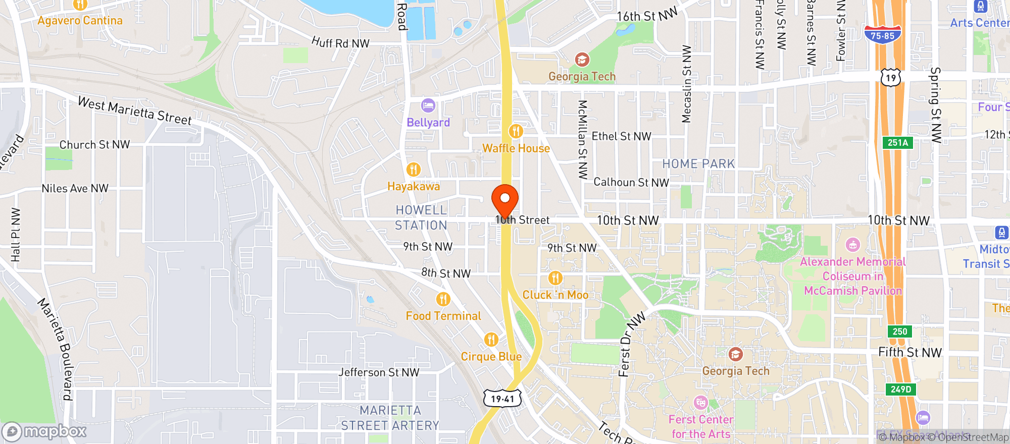 Map showing Quiktrip