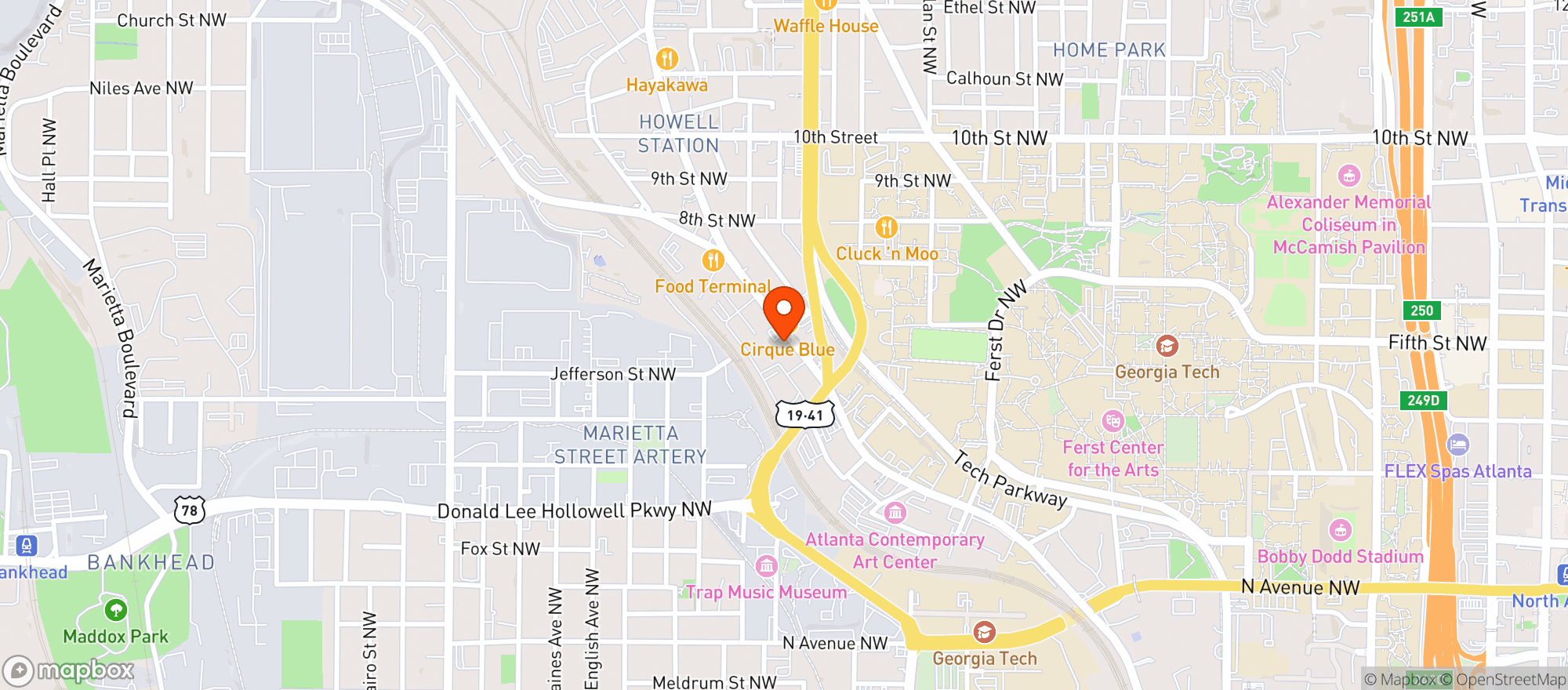 Map showing Savi Provisions Westside