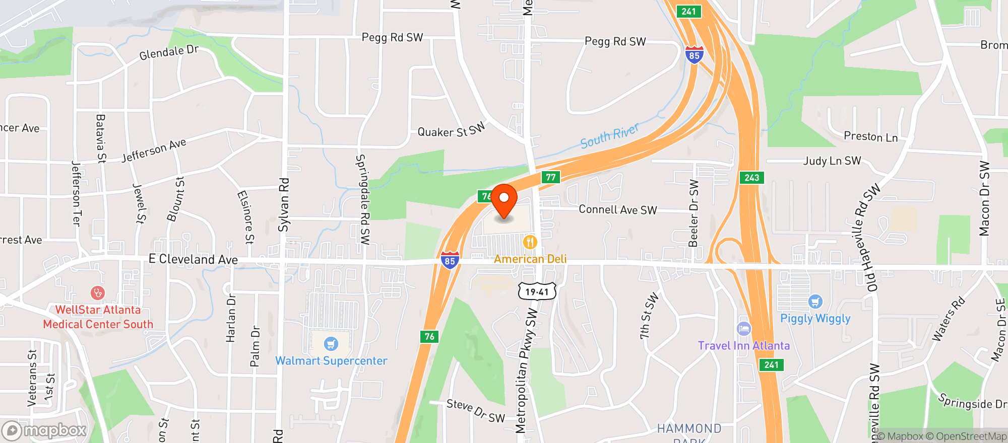 Map showing Kroger