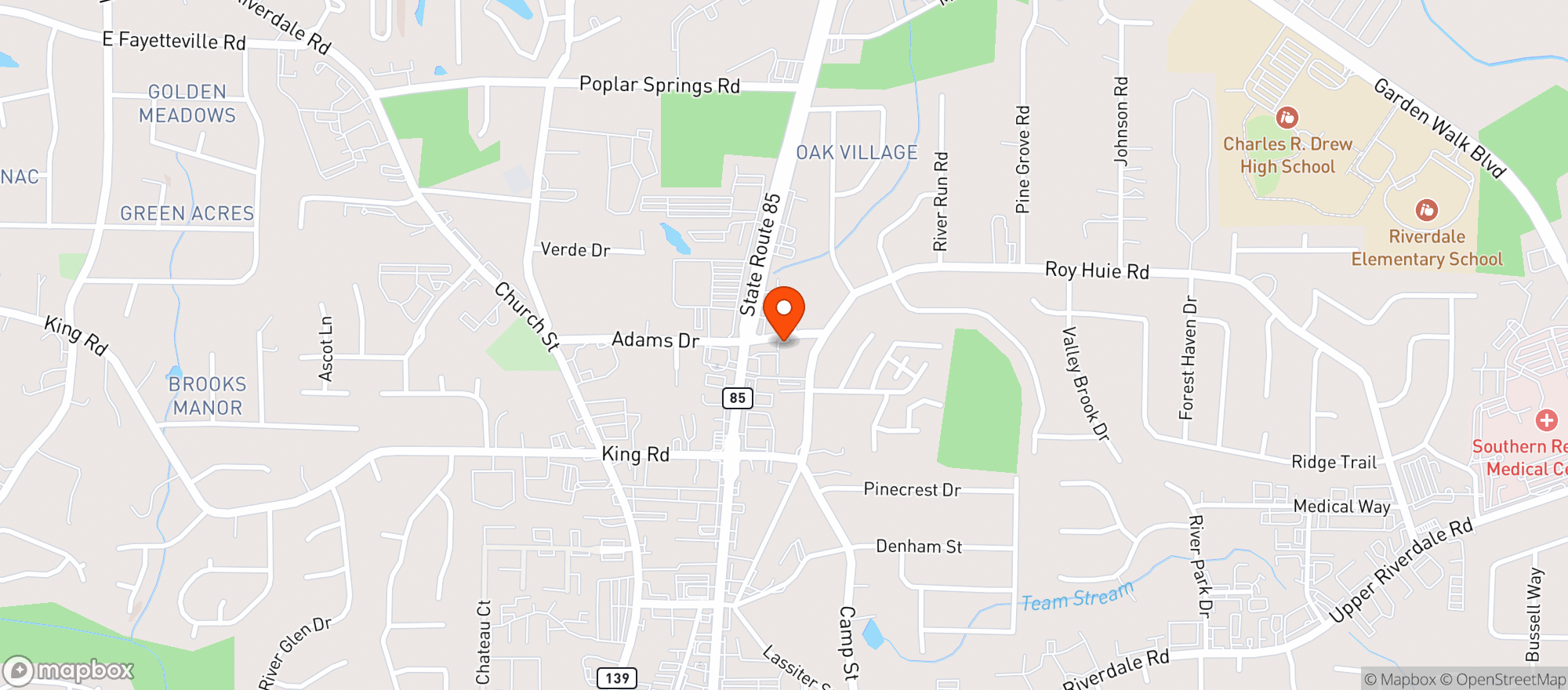 Map showing Happy Stop Food Mart