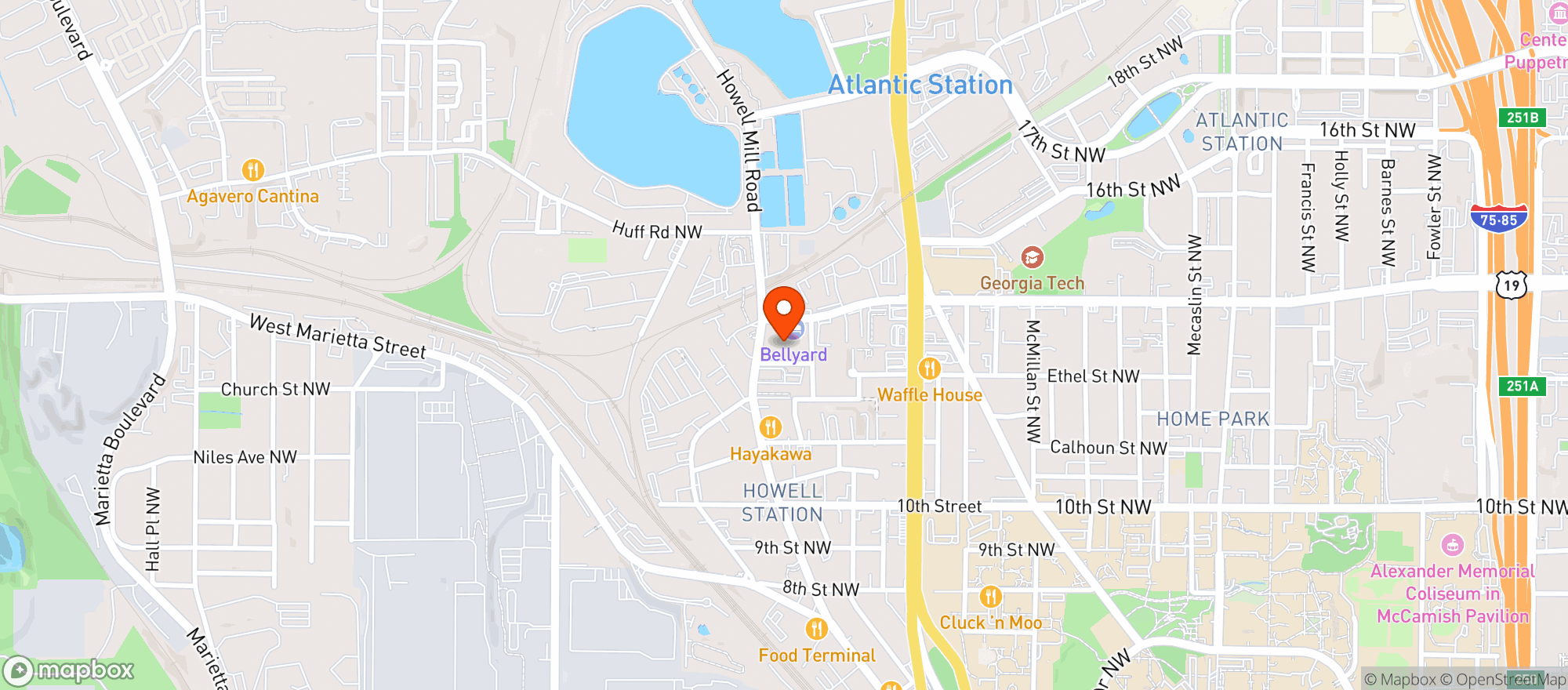 Map showing Puttshack