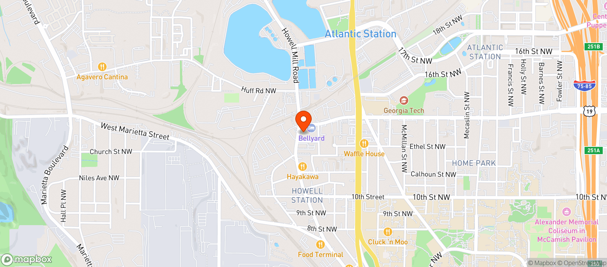 Map showing Loa Grove/ Main Facility
