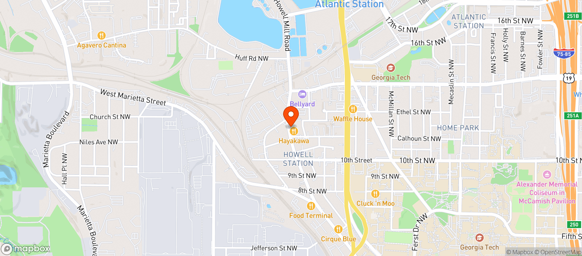 Map showing Flight Club